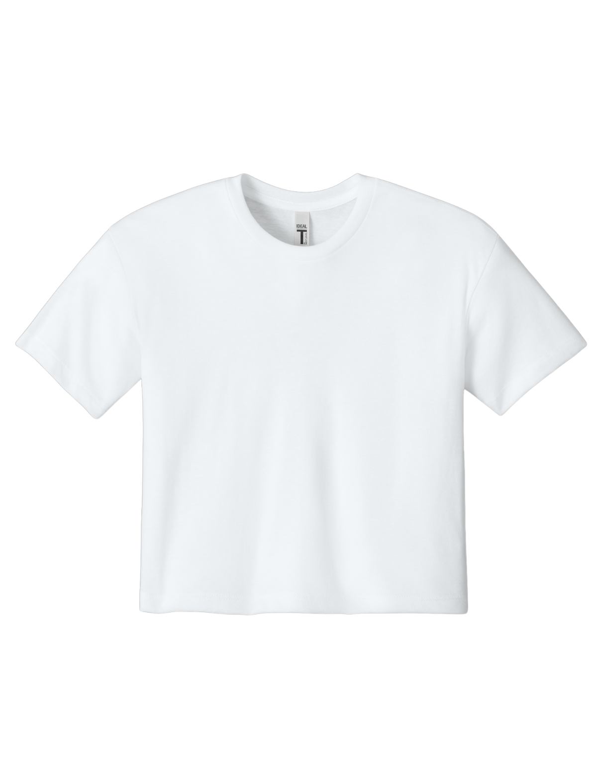 Custom women's Next Level crop T-shirt in White, front view