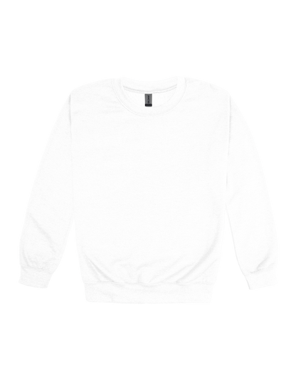 Custom adult Gildan crewneck sweatshirt in White