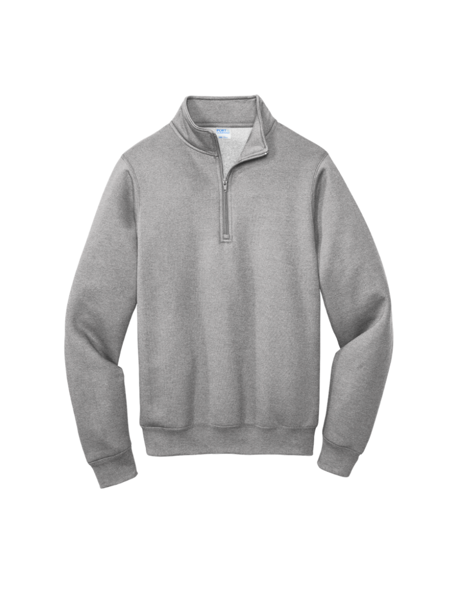 Custom Port & Company core fleece quarter-zip in Heather Athletic