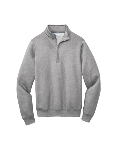 Custom Port & Company core fleece quarter-zip in Heather Athletic