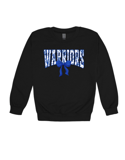 Warriors floral spirit design on Black T-shirt, alternate view 2