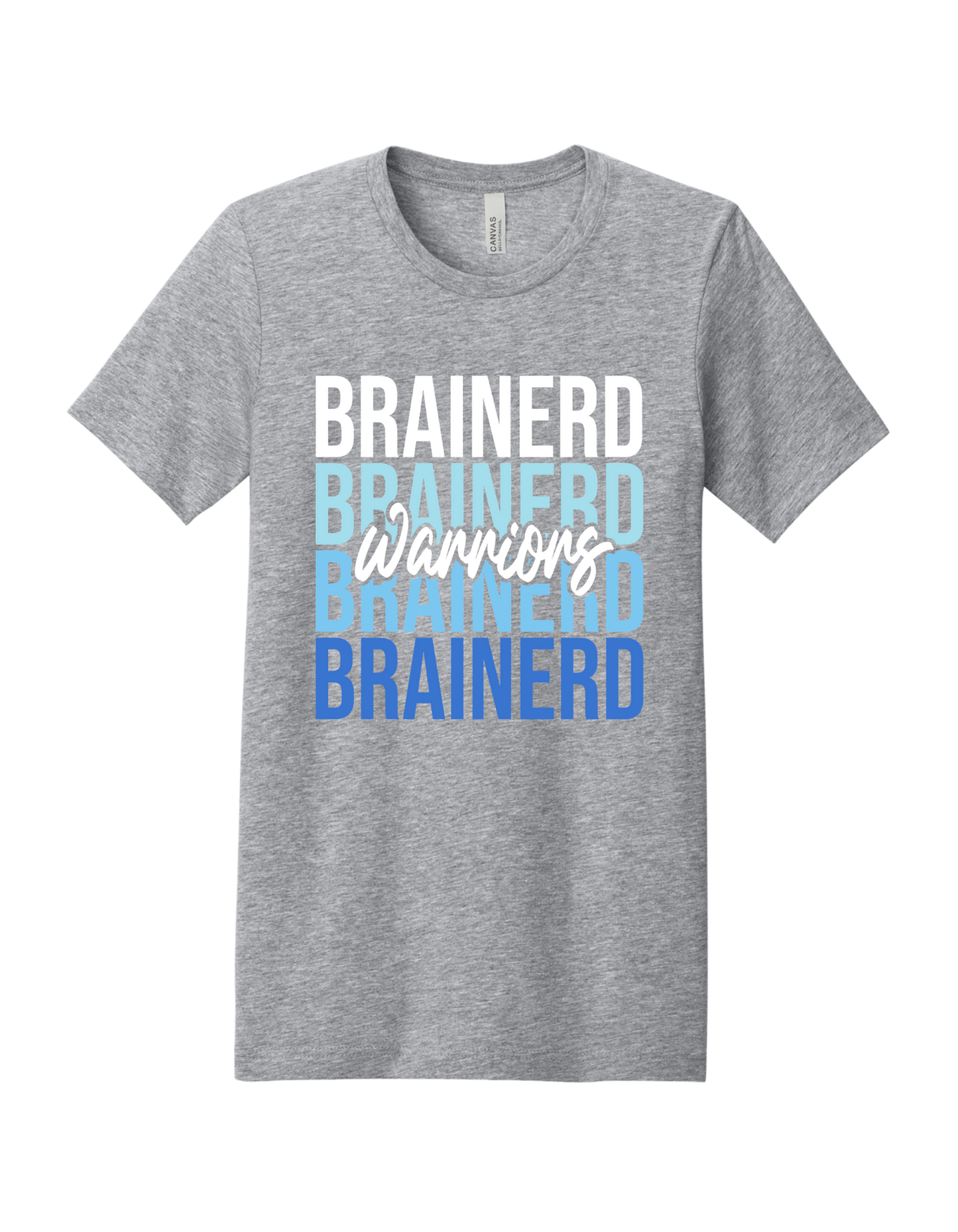 Brainerd Warriors stacked design on Sports Gray T-shirt