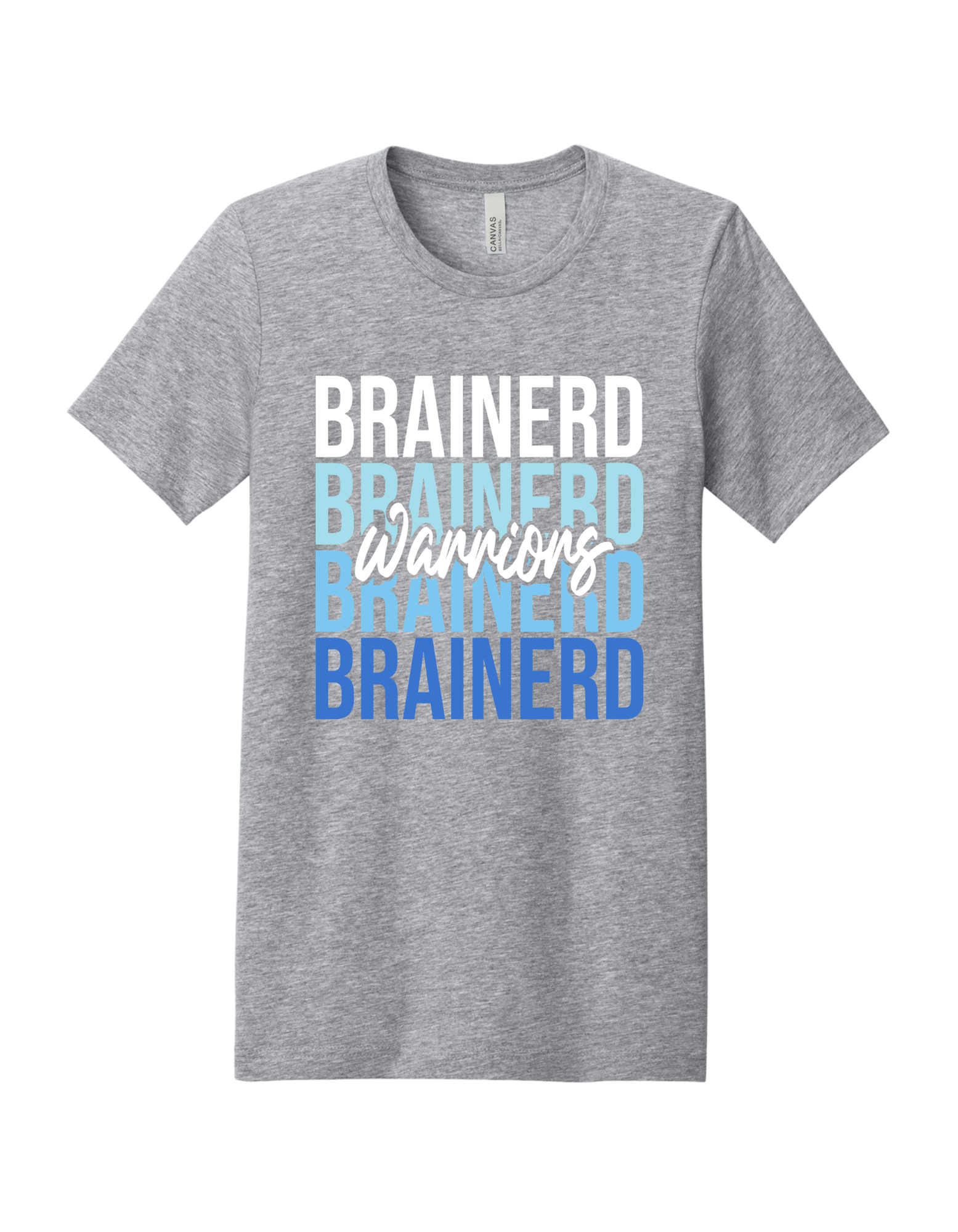 Brainerd Warriors stacked design on Sports Gray T-shirt