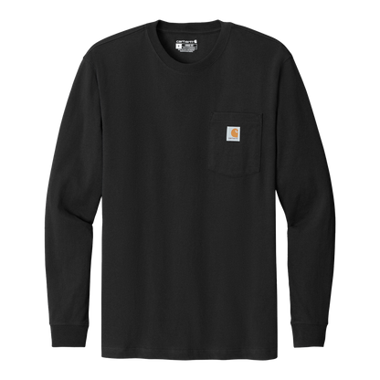 Custom Carhartt long-sleeve pocket work shirt in Black