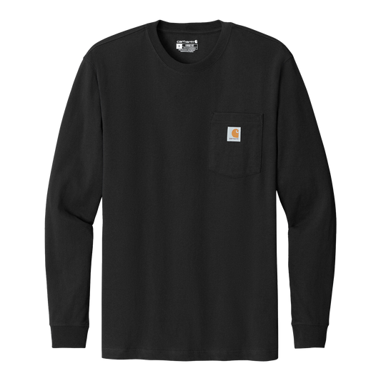 Custom Carhartt long-sleeve pocket work shirt in Black