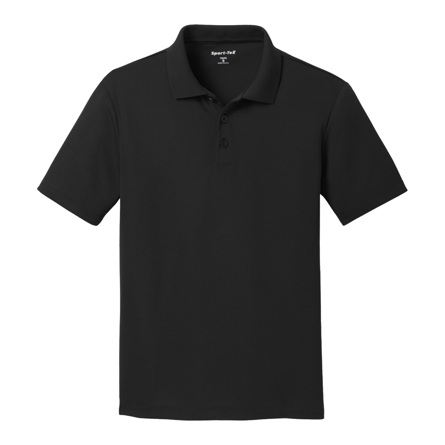 Custom Sport-Tek youth polo in Black