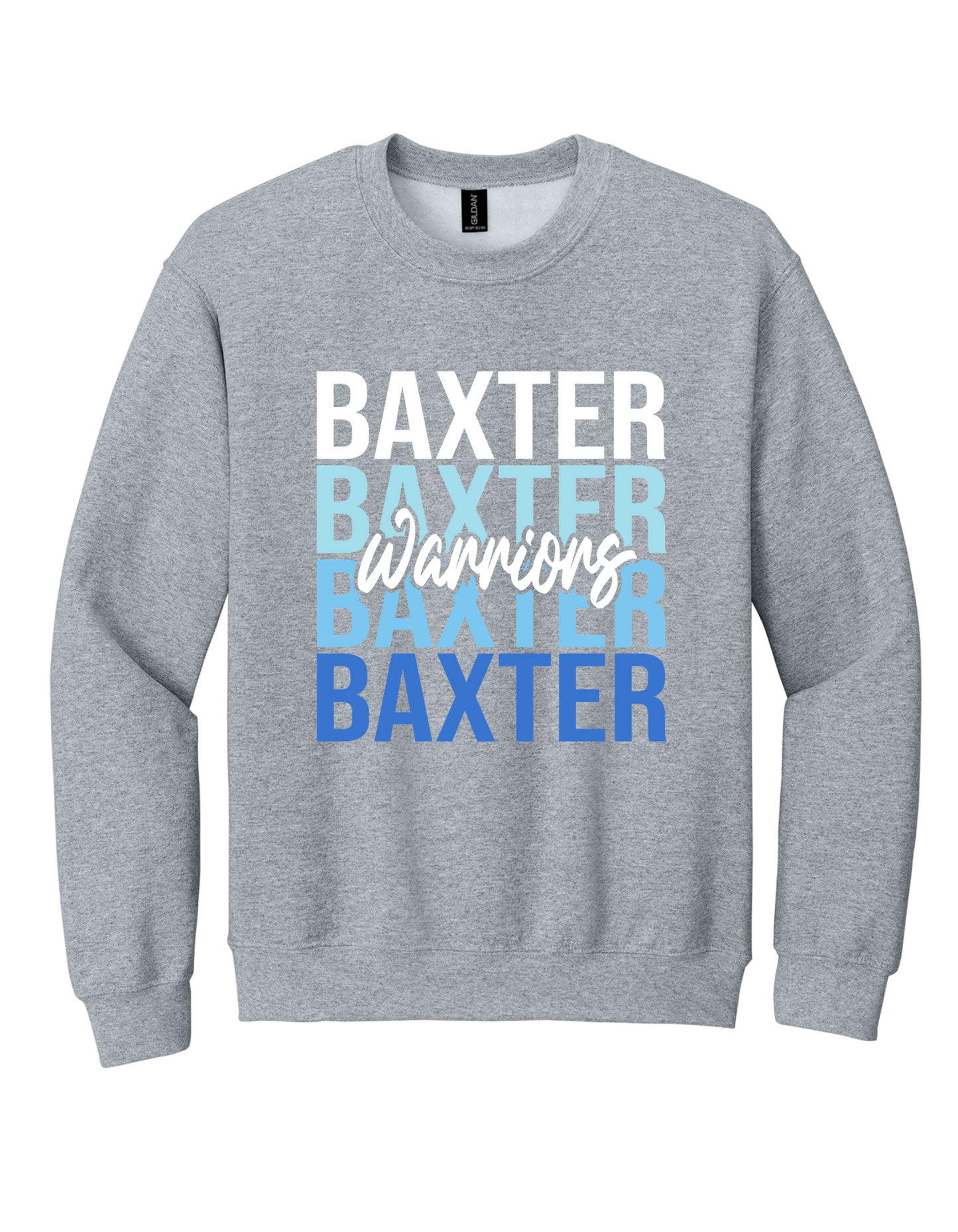 Baxter Warriors stacked design on Grey T-shirt