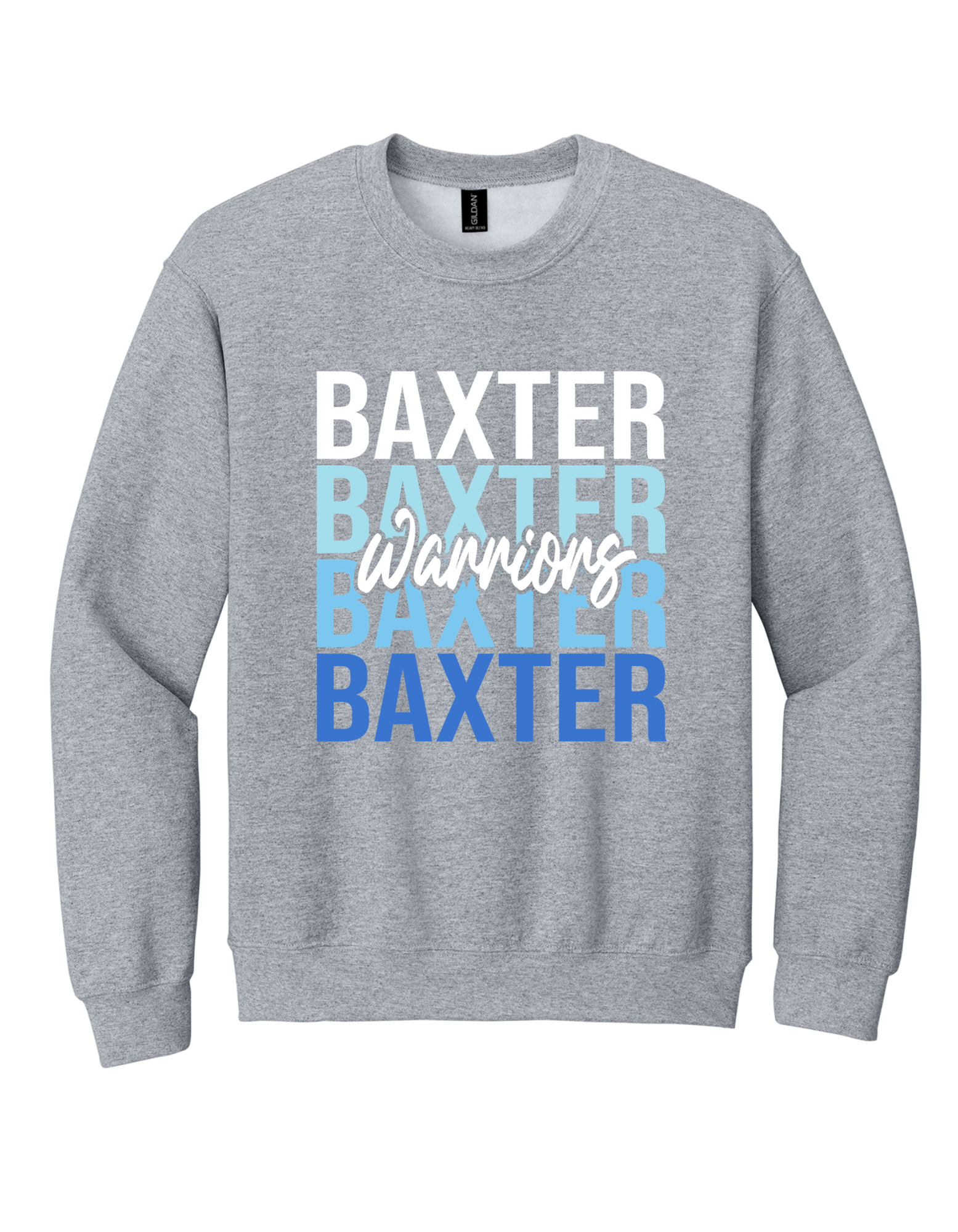Baxter Warriors stacked design on Grey T-shirt