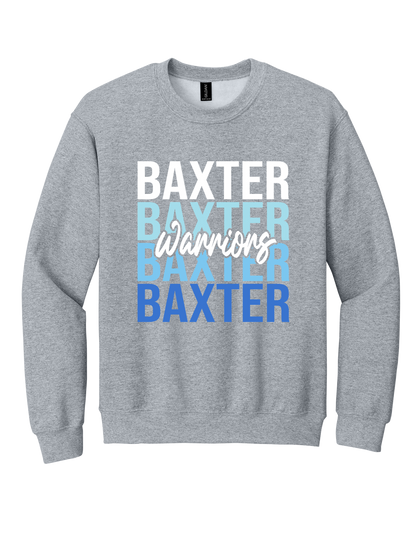 Baxter Warriors stacked design on Grey T-shirt
