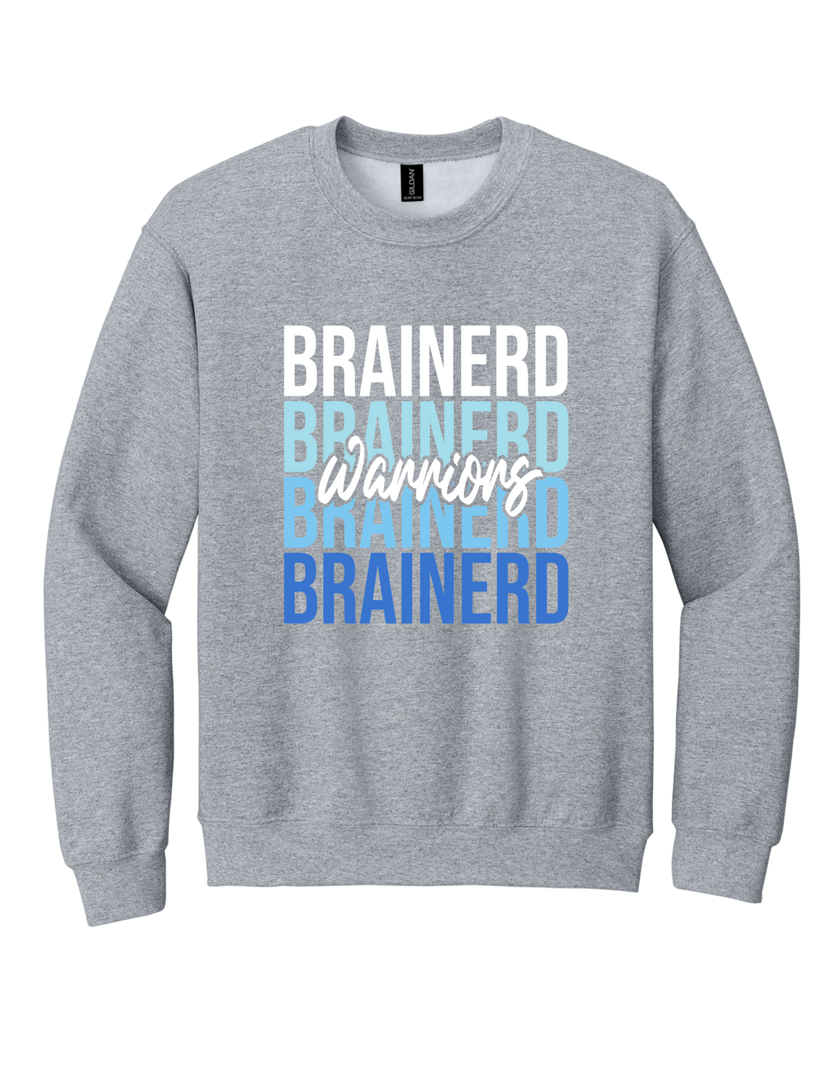 Brainerd Warriors stacked design on Grey T-shirt