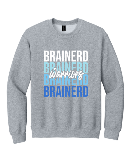 Brainerd Warriors stacked design on Grey T-shirt
