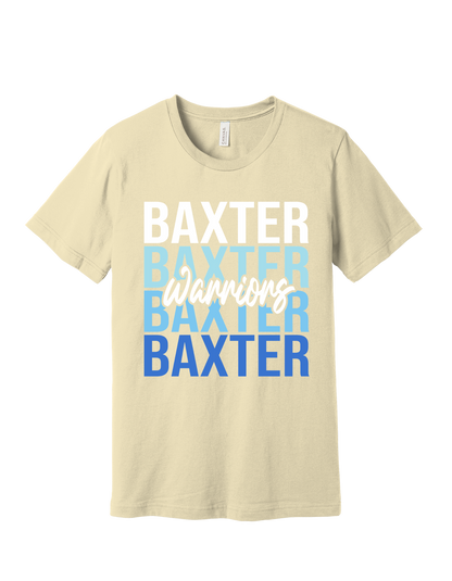 Baxter Warriors stacked design on Sand T-shirt