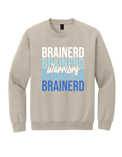 Brainerd Warriors stacked design on Tan T-shirt