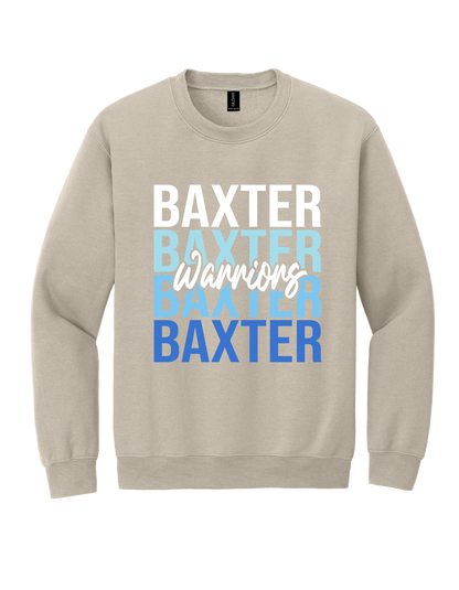 Baxter Warriors stacked design on Tan T-shirt